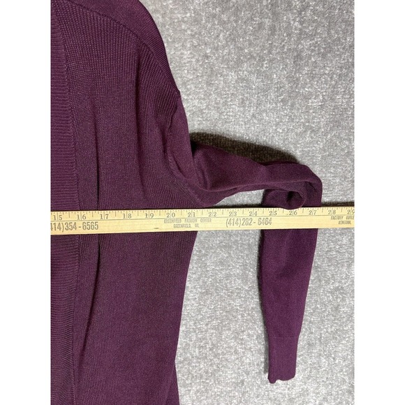 Worthington Knit‎ Open Ribbed Cardigan Duster Womens Size Petite PS Plum Purple - Picture 5 of 6